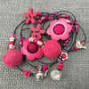 “Hibiscus” lariat necklace