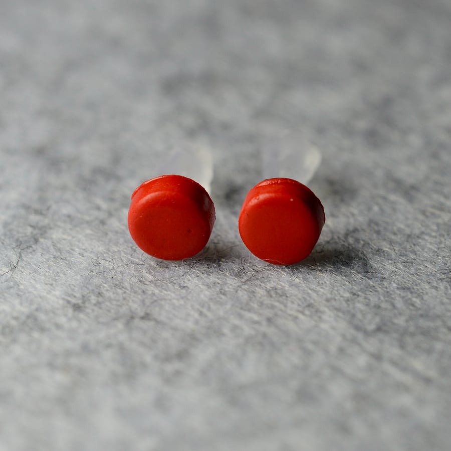 Red Polymer Clay Earrings 