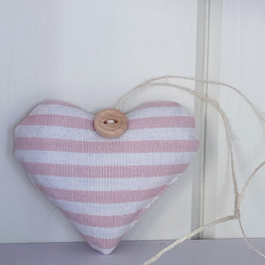 BABY PINK STRIPED HEART - lavender or padded, short shape