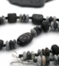 black lampwork glass beaded necklace with jasper - Image 8