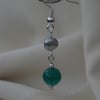 'Pearl one, jade one' handmade earrings