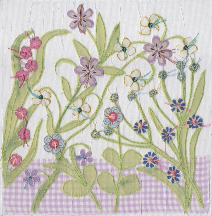 Purple botanical Garden card - free postage
