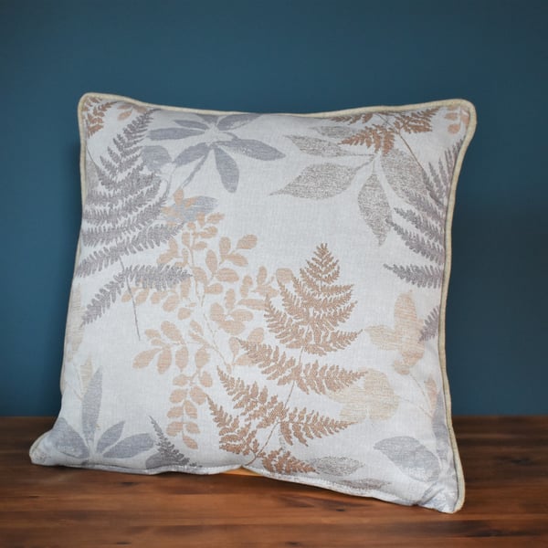 Handmade cover cushion with a botanical pattern