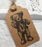 Handmade Kraft Teddy Bear Gift Tags, Stamped Jute Tags - Pack of 10 - Image 3