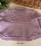 Designer Baby Girl's Hand Knitted Designer Lilac Cardigan 6-12 Months  - Image 2