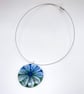 Fused Glass Flower Pendant Choker - Image 1