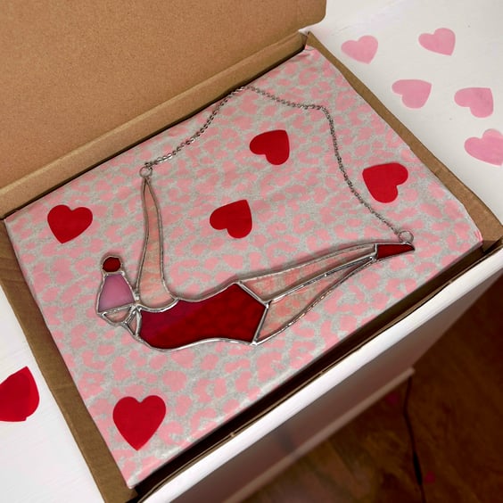 Valentine Wild Swimmer in stained glass