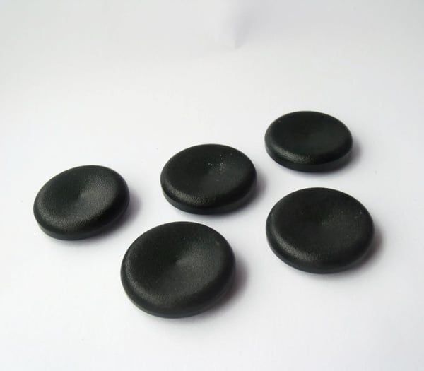 set of vintage dark green concave shank buttons for dress maker