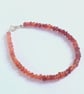 Carnelian Beaded Bracelet, gold filled clasp - Image 1