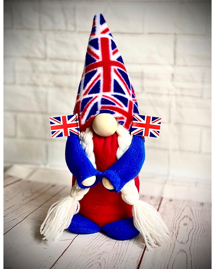 Handmade Union Jack Queens Jubilee Nordic Gnome Doris