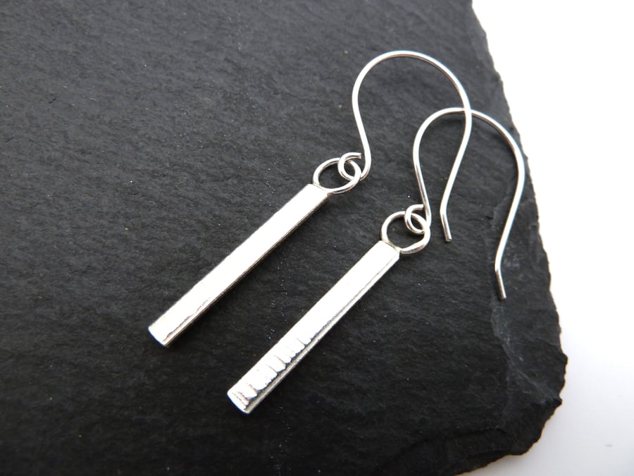 sterling silver bar earrings