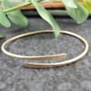 14ct Gold Filled Bangle, Hammered Matte Finish with Open Overlap Design