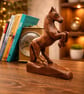Antique Hand Carved Wooden Horse Figurines Set of 3 Vintage Rustic Home Decor - Image 4
