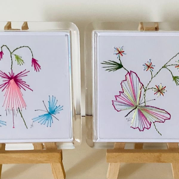  Drinks coasters, embroidered coasters, Home decoration. Acrylic coasters