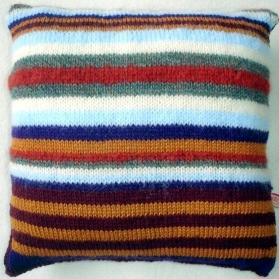 Handknitted Striped cushion