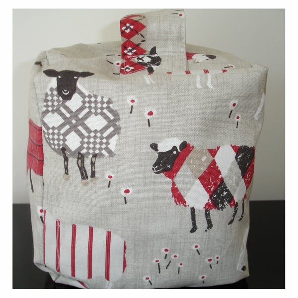 Door Stop Sheep Red Black Farmyard Farm Doorstop Unfilled