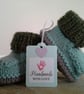 Luxury Merino Wool Baby Boy's Booties  0-3 months size - Image 1