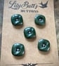 5 Vintage Chunky Olive Green Buttons - 22mm - Image 1