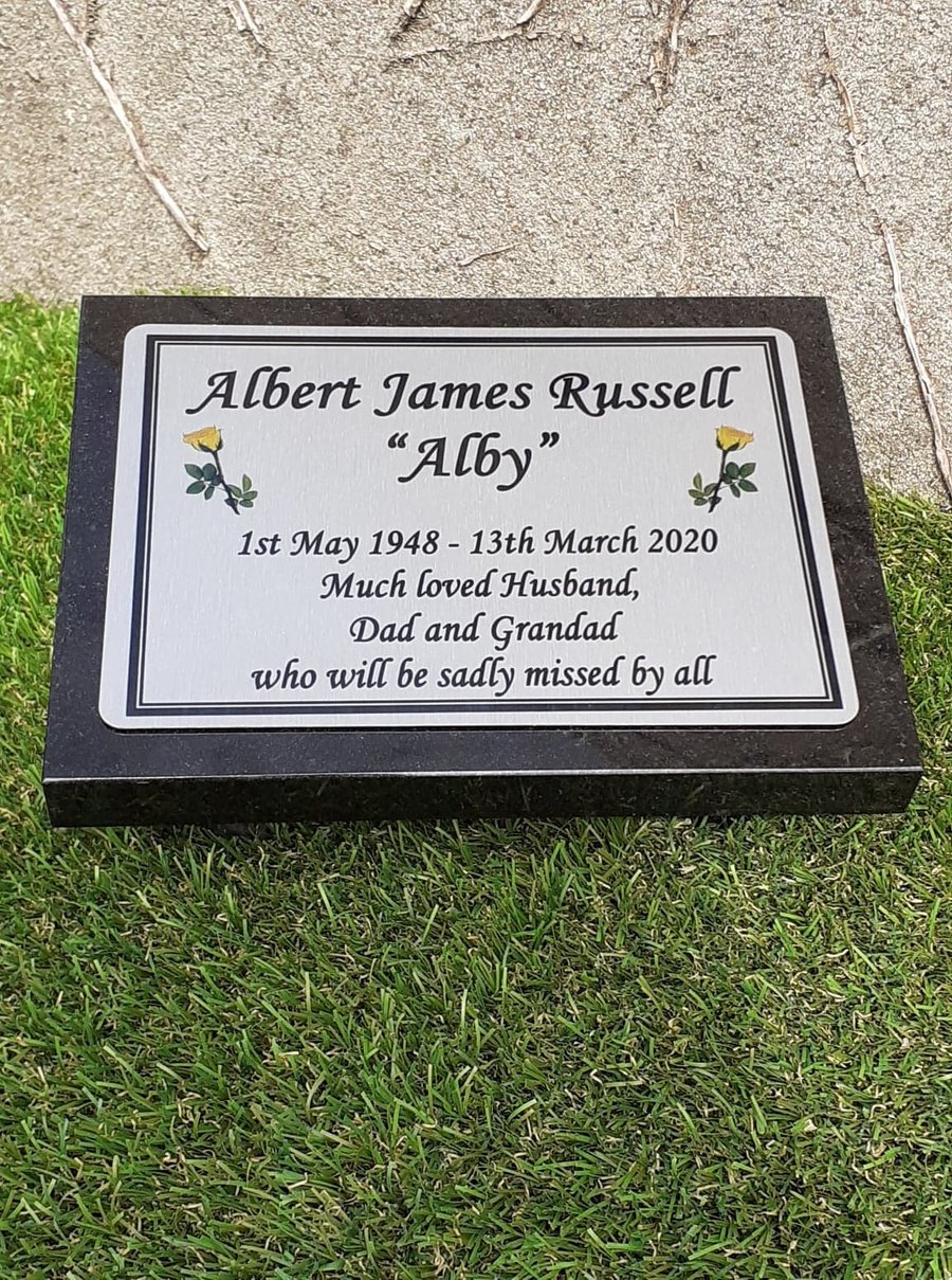 Memorial Grave Plaque Grave Memorial stone Slanted headstone Cemetery Plaque 