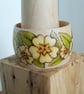 Pyrography primrose wooden bangle  - Image 6