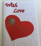 'with love' card. Embossed card. Valentine card. Ref 201.  - Image 8