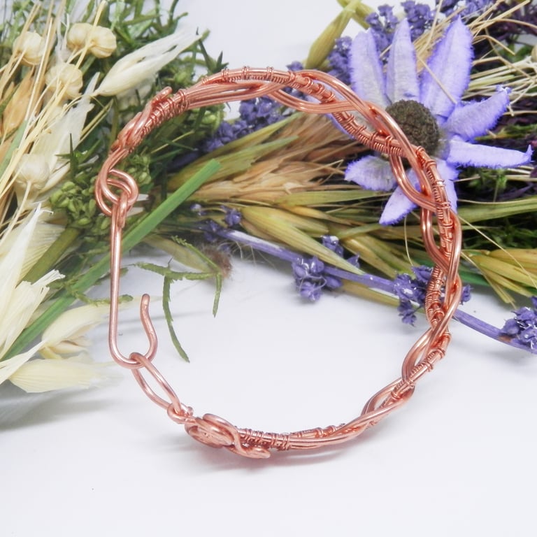 Celtic Style Wire Weave Copper Bracelet