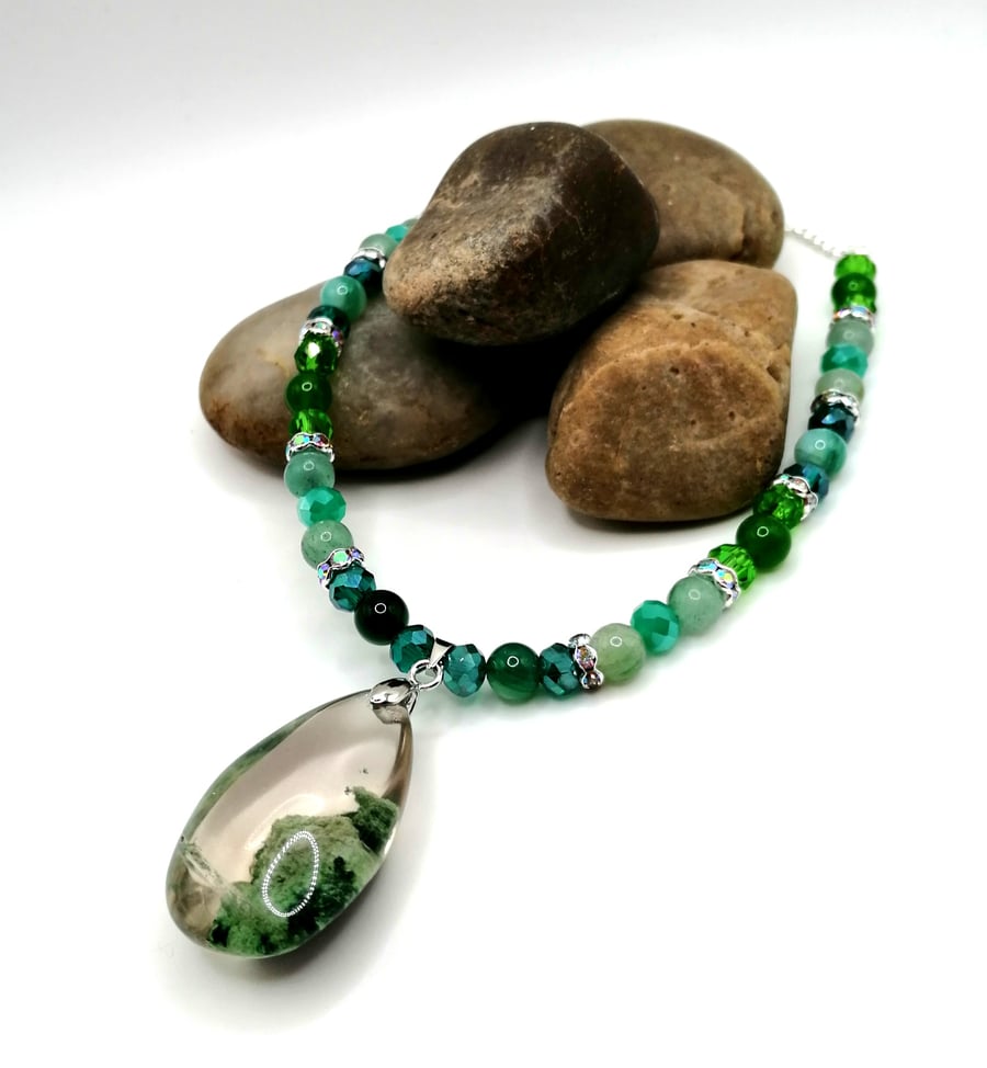 Green Phantom Quartz Necklace