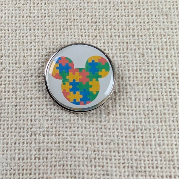 Male Mouse Ears Pin Puzzle Pieces - Autism Awareness Pin 
