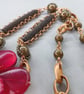 Boho Rustic Flower Necklace and Earrings Set, Agate & Pyrite - Image 3