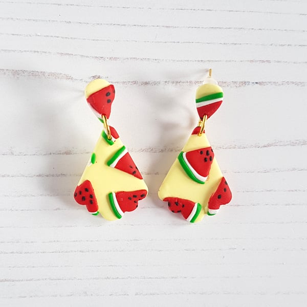 Watermelon statement stud and drop earrings TWO PAIRS AVAILABLE
