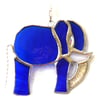 Elephant Suncatcher Stained Glass Blue 