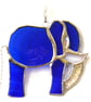 Elephant Suncatcher Stained Glass Blue 