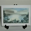 landscape hand painted original art greetings card ( ref F 886 )