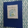New Home Card - cute blue tit bird box - handmade with original artwork