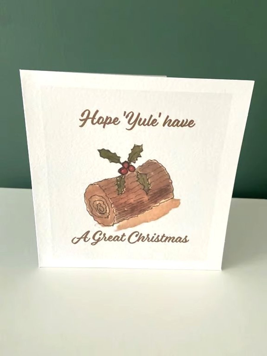 Christmas Card Yule Log