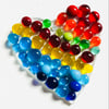 Fused glass hearts , made at home kit 