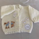 Cream cardigan with bunny rabbits