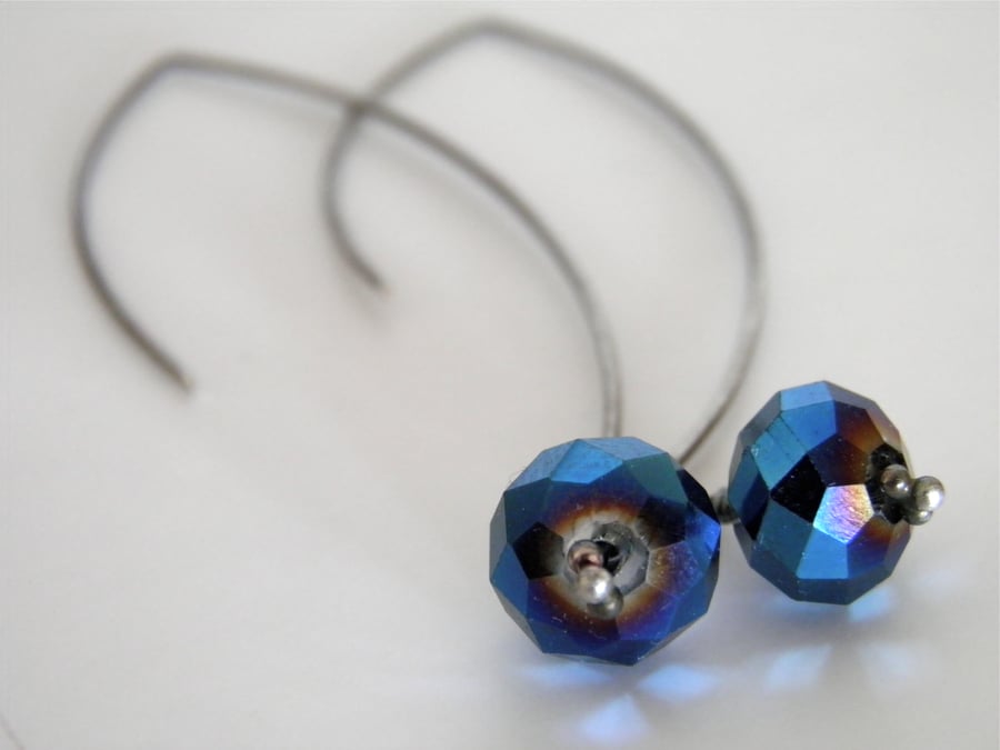 Metallic Blue Earrings