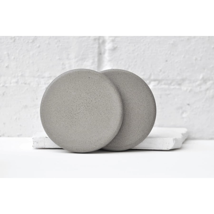 Handmade Concrete Coasters (Set of 2): Modern Industrial Decor