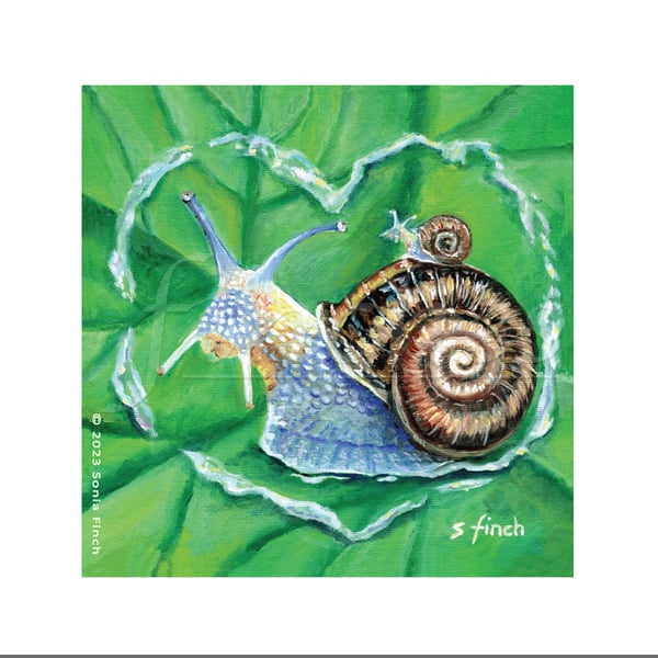 Spirit of Snail Greeting or Thank You Card. Nature spirit totem message