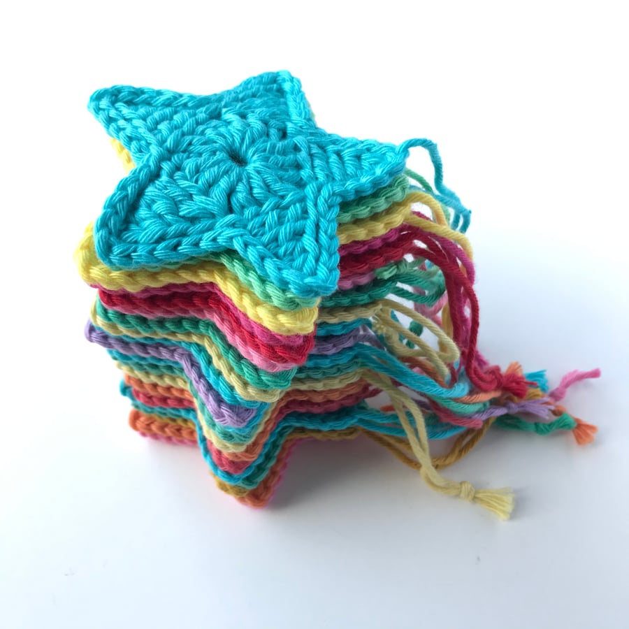 Crochet Star Decorations- Rainbow Sets
