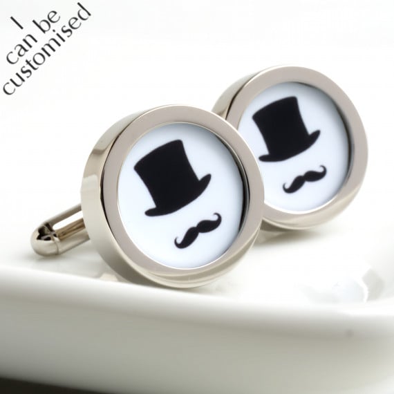 Top Hat and Moustache Cufflinks