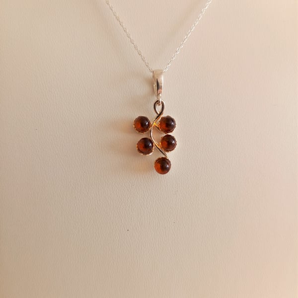 Amber Berries Necklace. Baltic Amber and Sterling Silver Necklace