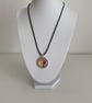 Pretty Green, Red & Pink Floral Shabby Chic Pendant Necklace