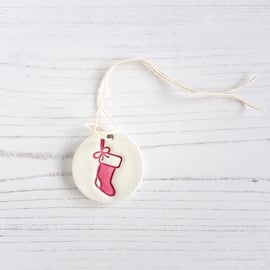 Mini stocking tag decoration