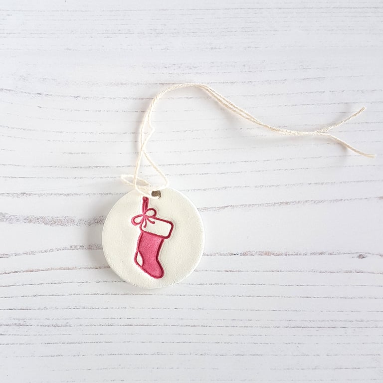 Mini stocking tag decoration