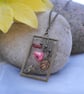 Bird with amber leaf and flower necklace - Image 2
