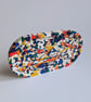 Rainbow Splatter Tray, Handmade Jesmonite Catch-All Dish - Image 3