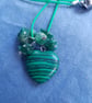 Green Malachite Heart Shaped Handmade pendant Necklace