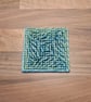 Coaster with anti-slip feet - green mix pattern - Image 1